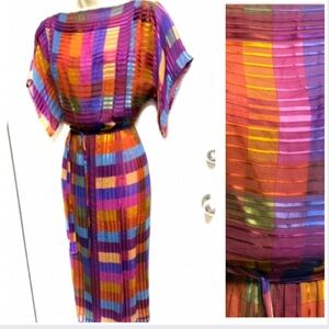 Vintage I. Magnim 70’s Multicolor Belted Dress 10